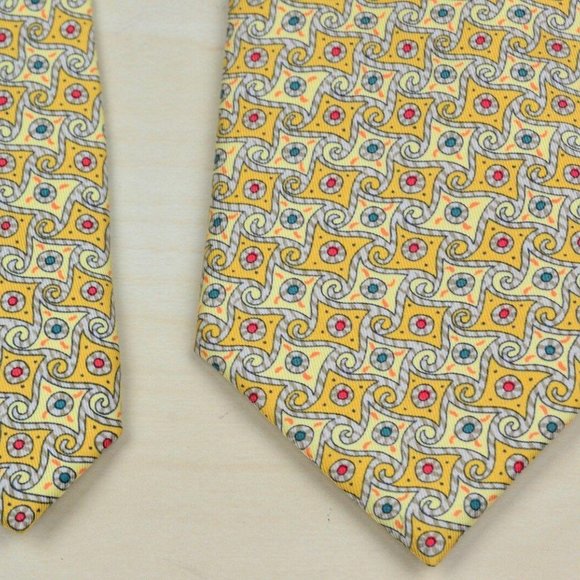 Hermes Yellow Blue Red Circular Whimsical tie - Picture 3 of 6